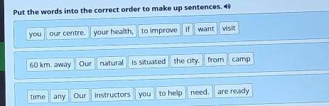 Put the words into the correct order to make up sentences. youour centre.your health, to improve ifw