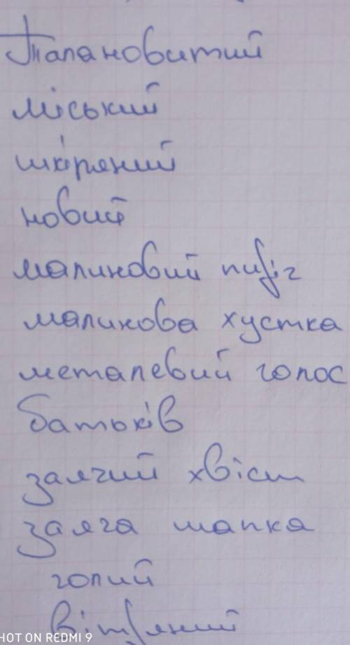 Розписати у 3 колонки прикметники якісні, відносні і присвійні​