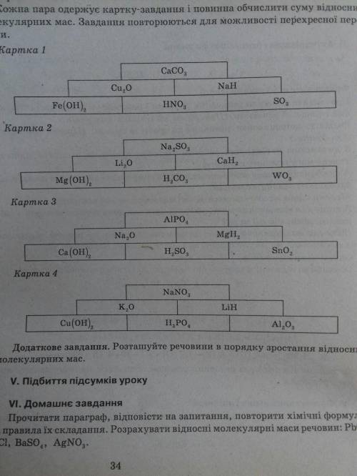 Обчисліть молекулярну масу речовин