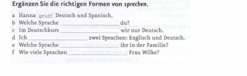 Немецкий ! Ergänzen Sie die richtigen Formen von sprechen.