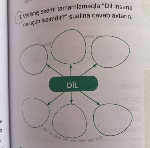 Verilmiş sxemi tamamlamaqla Dil insana nə üçün lazımdır?