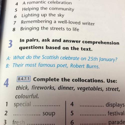 Ех 3 In pairs, ask and answer comprehension questions based on the text. A: What do the Scottish cel