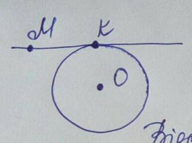 З точки М до кола з центром О проведено дотичну,К-точка дотику.Відстань від точки М до центра кола 1