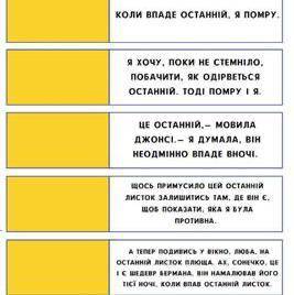 До якої частини композиції належить кожна цитата; підберіть колір, з яким асоціюється настрій героїн