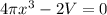 4\pi x^{3} -2V=0