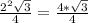 \frac{2^{2}\sqrt{3} }{4} =\frac{4*\sqrt{3} }{4}