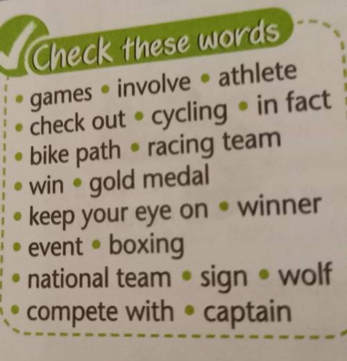 Check these words games involve athletecheck out cycling in fact• bike path racing team• win gold me