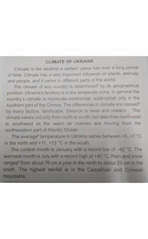 К этому тексту (Climate of Ukraine) сложить 10 вопросов (на английском , очень надо​ ​