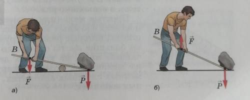 С рычага рабочий поднимает каменную глыбу массой 300 кг (см.рис. 164). Какую силу прикладывает он к
