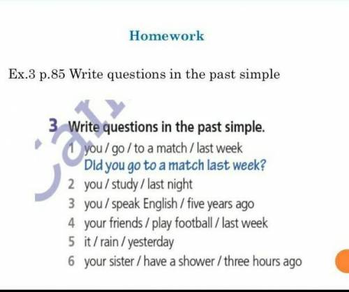 Write questions in the past simple ​