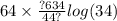 64 \times \frac{?634}{44?} log(34)