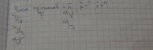 ХИМИЯ Нужно Найти количество протонов и нейронов элементов