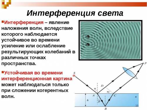 в интерференционных проявлениях яркость в точках максимума, создаваемых двумя источниками света, мож