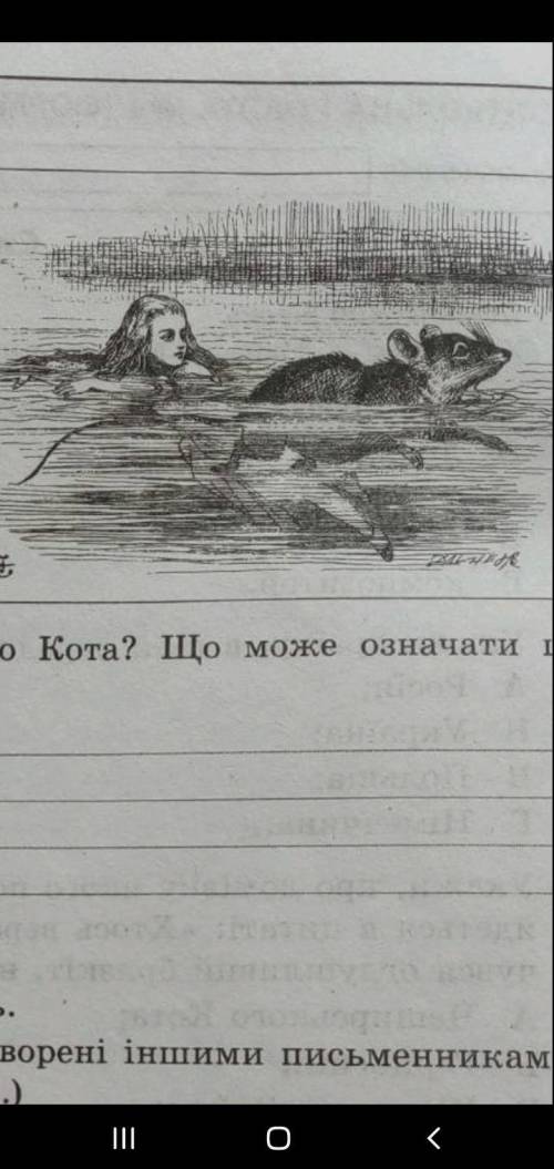 Який епізод Аліси в країні див зображено на малюнку? Як утворилось озеро ?