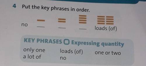 4 Put the key phrases in order noloads (ofKEY PHRASES O Expressing quantityonly one loads (of) one o