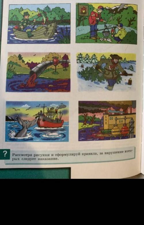 Рассмотрите рисунки и сформулируйте правила, за нарушение которых следует наказание​