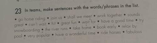 23. In teams, make sentences with words/phrases in the list​