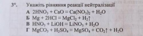 Укажіть рівняння реакції нейтралізації​