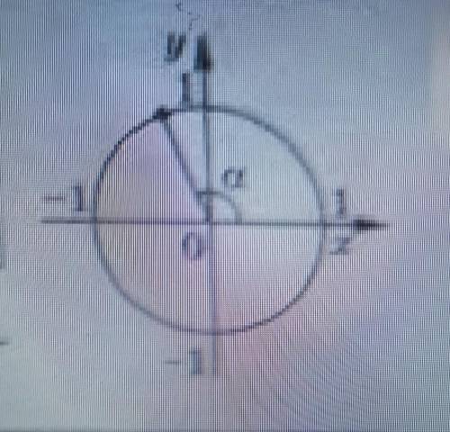 На малюнку зображено одиничне коло і кут а, Знайдіть значення сos а, вибравши серед наведених значен