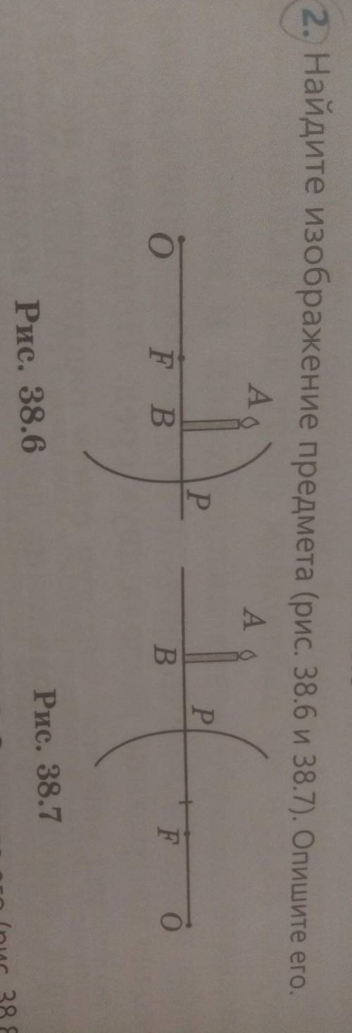 2. Найдите изображение предмета (рис. 38.6 и 38.7). Опишите его.​