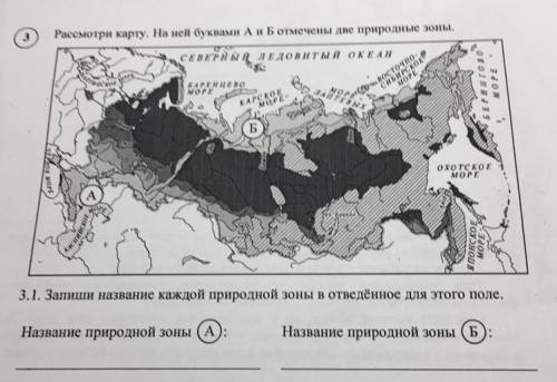 Раccмотри карту на ней а и б отмечены две природные зоны