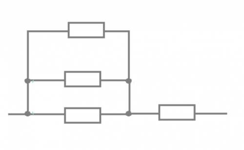 Рассмотри участок цепи, состоящий из одинаковых резисторов! Какое количество теплоты выделится на да