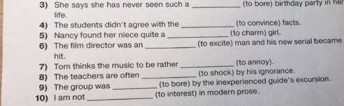 Open the brackets and fill in the blanks with -ing/ -ed adjectives