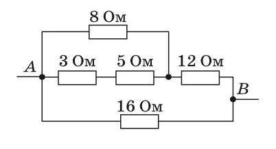 Определи общее сопротивление участка цепи AB.
