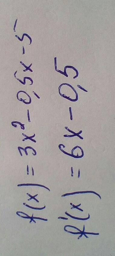 Найти первообразнуюf(x)=3x^2-0,5x-5