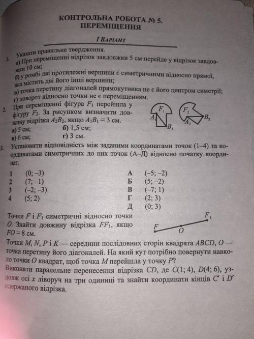 Контрольна робота з геометрії