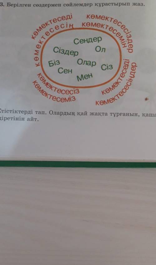 23. Берілген сөздермен сөйлемдер құрастырып жаз. өмектесес,СендеркөмектеседіКтесесің көмектесемінСен