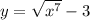 y = \sqrt{x {}^{7} } - 3