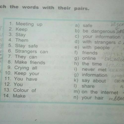 Match the words with their pairs ​