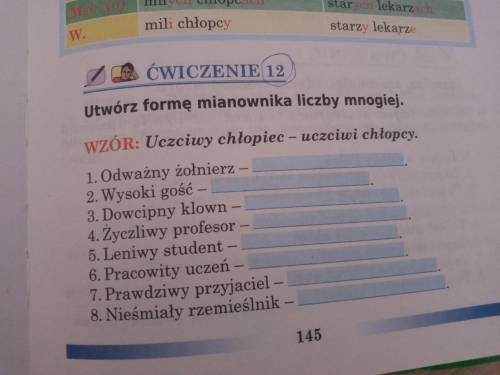 Utworz forme mianownika liczby mnogie