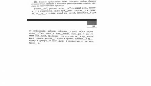 239. Вставьте пропущенные буквы, раскройте скобки, обведите нужную букву. Найдите и выпишите разносп