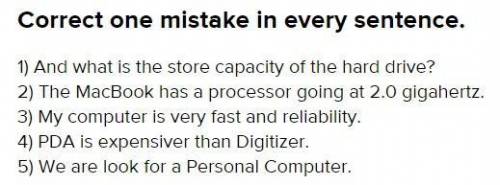 Исправьте одну ошибку в каждом предложении.