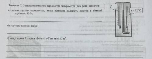 За показом вологого термометра психрометра