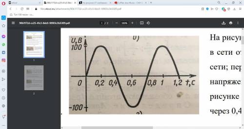 На рисунке представлен график зависимости напряжения в сети от времени. Определите амплитуду напряже