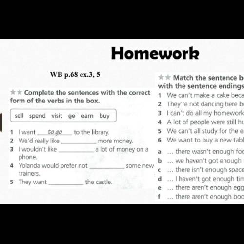 Complete the sentences with the correct form of the verbs in the box