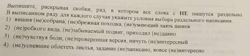 Выпишите, раскрывая скобки, ряд, в котором все словаВ выписанном ряду для каждого случая укажите усл