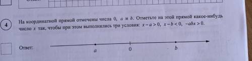 На координатной прямой отмечены числа 0, а и b. Отметьте на этой прямой какое-нибудь число х так, чт