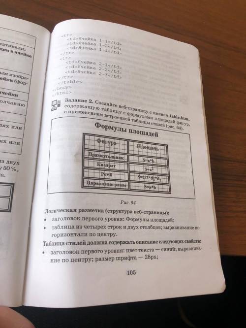 Создайте веб-страницу с именем table.htm Очень