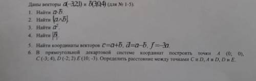 Даны векторы a(-3,2,1) и b(3,0,4) [ ]