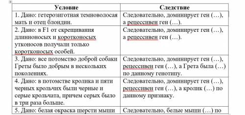 Слева предлагается условие задачи, справа – логические следствия из этого условия. Заполните пропуск