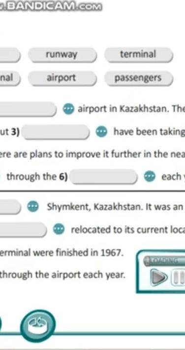 Complete the text with the words below -8class airport terminals ​