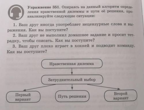 Опираясь на данный алгоритм опреде- ления нравственной дилеммы и пути её решения, про-анализируйте с