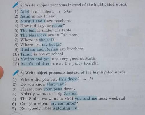 по английскому языку, сделать 5,6, кто хорошо знает английский ​
