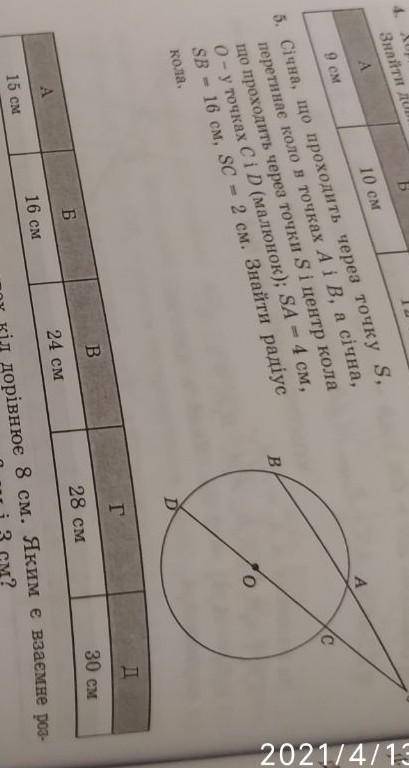 5. Січна, що проходить через точку S, перетинає коло в точках А і В, а сiчна.що проходить через точк