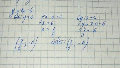 Найдите нули функции y=7x-6​