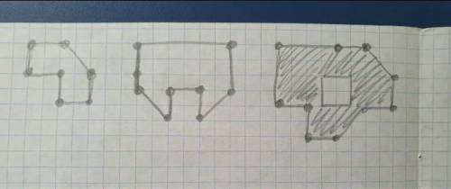 Найти площади фигур (в третей фигуре площадь заштрихованной части)​